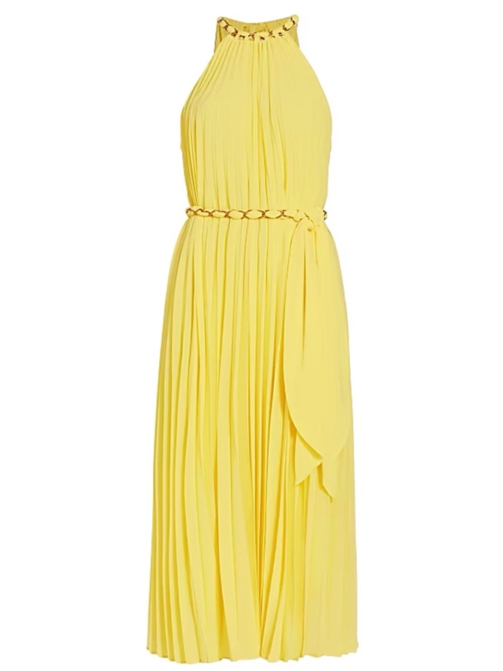 Zimmermann Sunray Pleat Midi Dress in Lemon